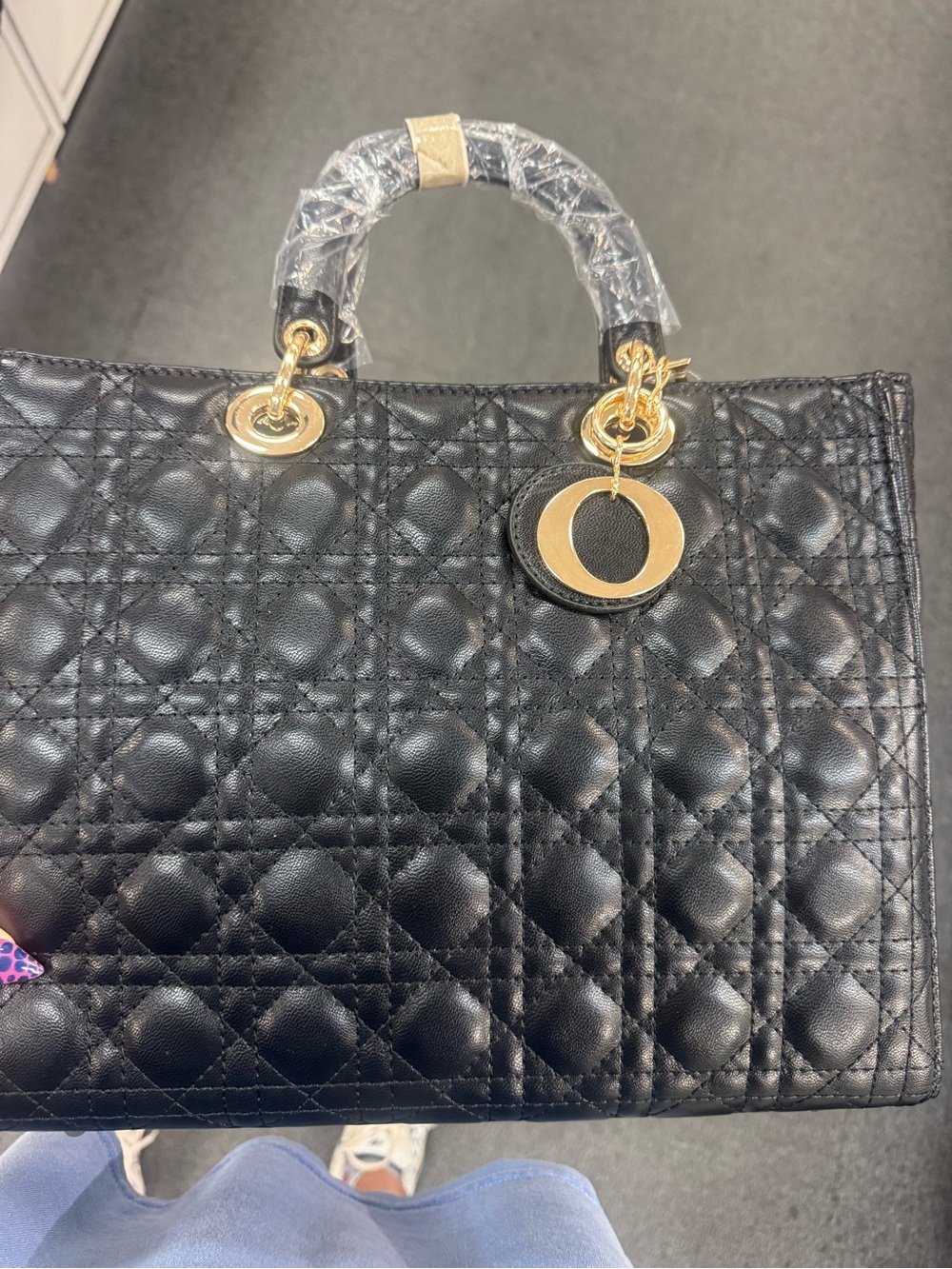 Luxury Quilted Black Top-Handle Women's Bag with Gold Hardware